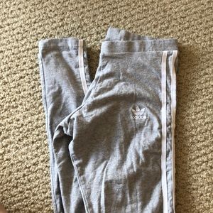 Adidas Grey Three Stripe Leggings